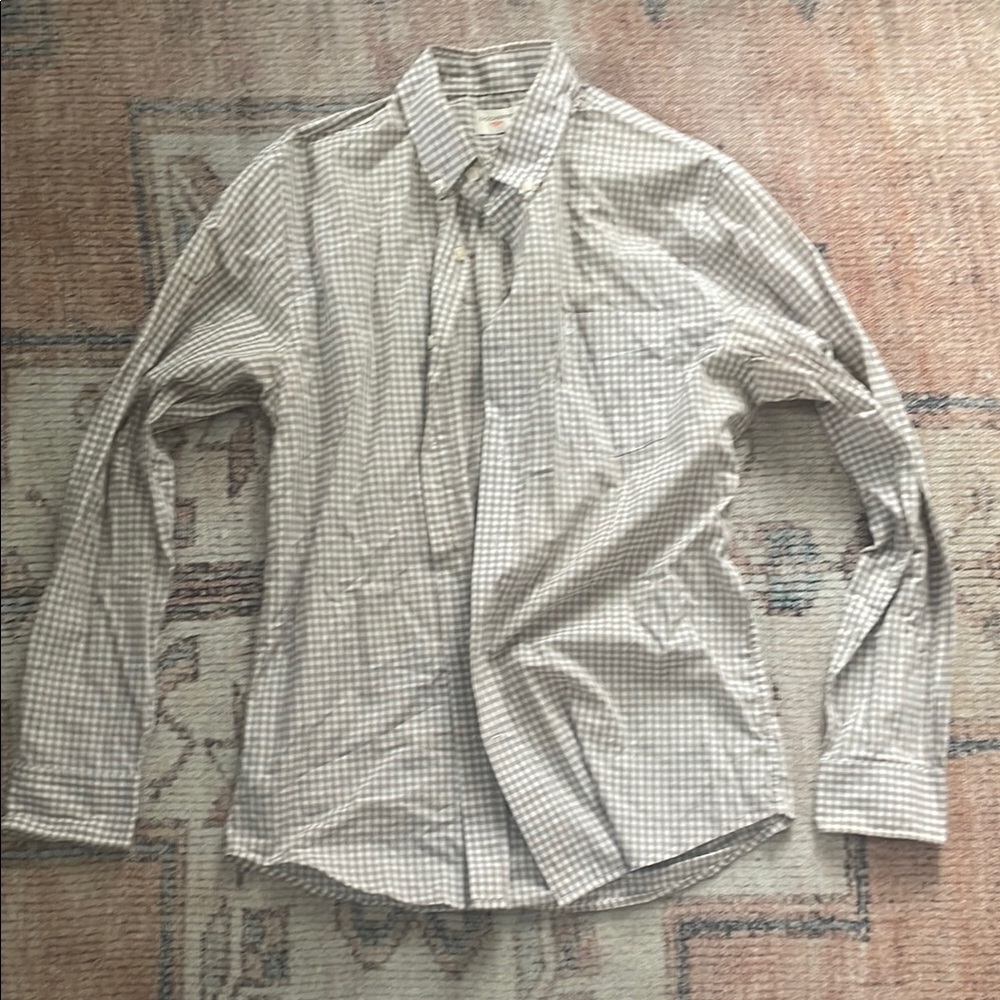 Men's Checkered Shirt - Beige